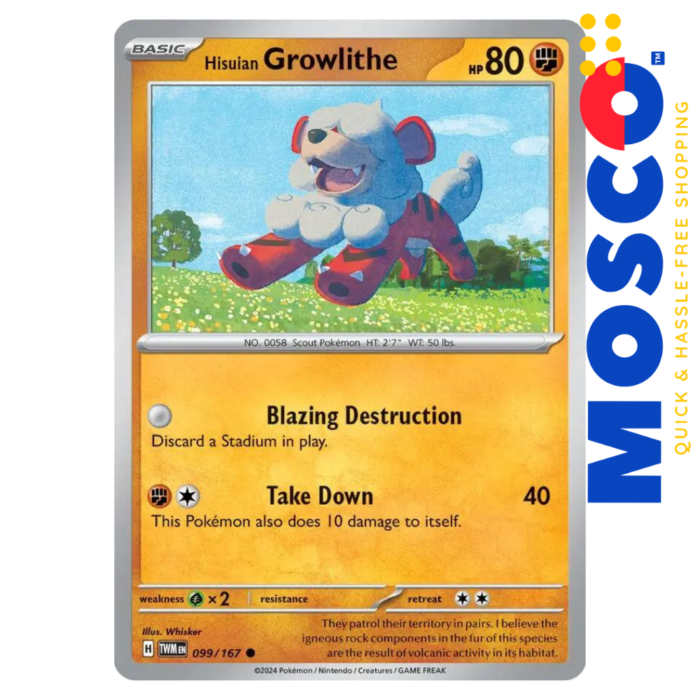 Hisuian Growlithe - 099/167 Common Twilight Masquerade | Pokemon TCG - Image 1