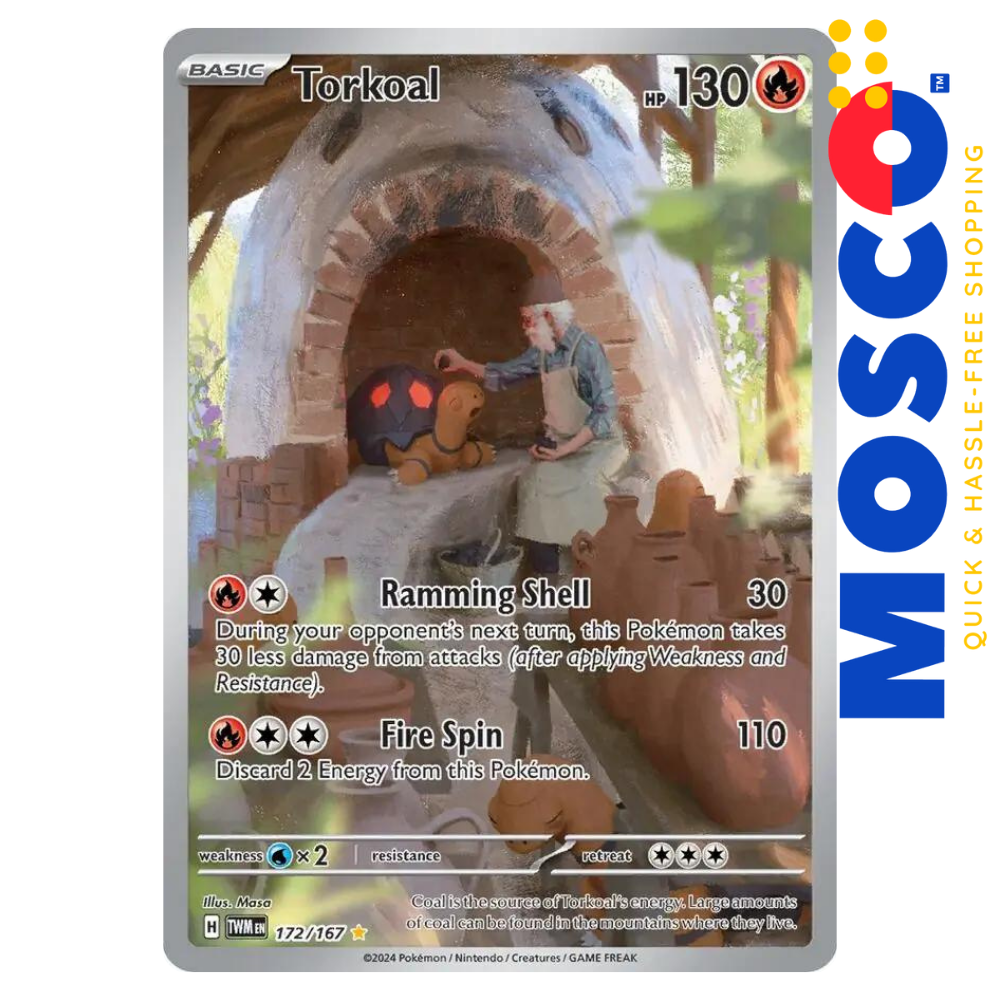 ginee_20240527215350966_5096907131.png Torkoal - 172/167 Illustration Rare Twilight Masquerade | Pokemon TCG - Image 1