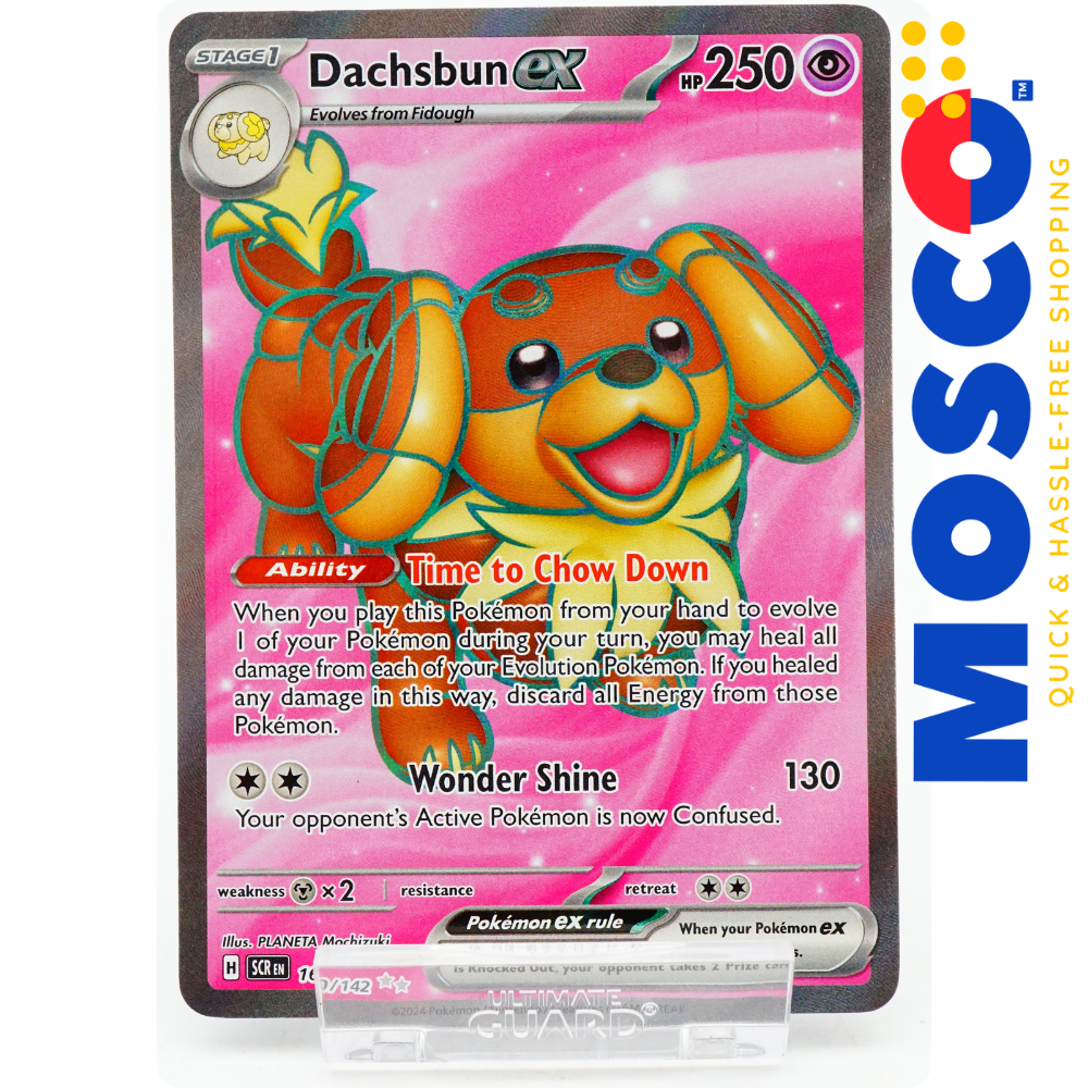 Carta Pokémon Dachsbun Ex 067/142 - Stellar Crown - Lote Com 2 Cartas Colecionáveis