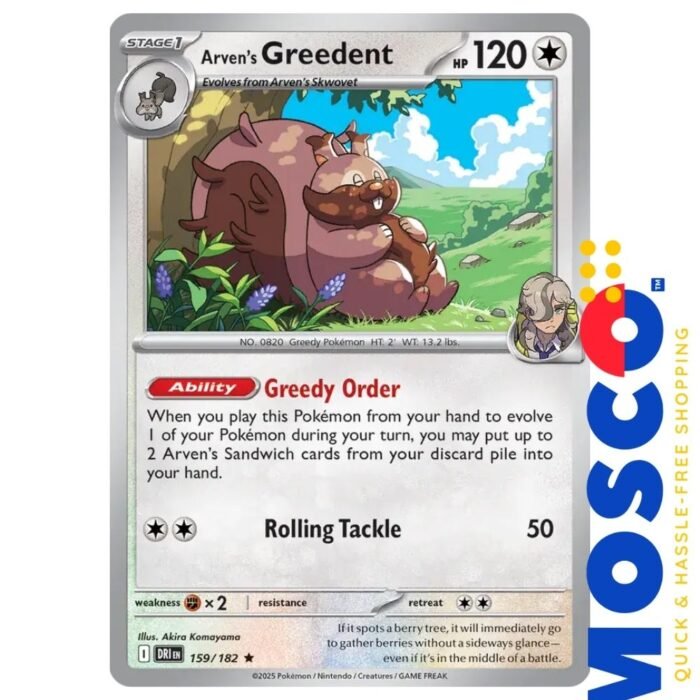 Arven's Greedent - 159/182 Destined Rivals | Pokemon TCG - Image 1