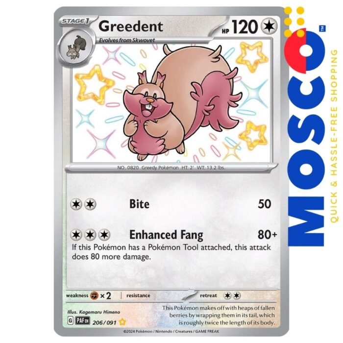 Greedent - 206/091 Paldean Fates | Pokemon TCG - Image 1