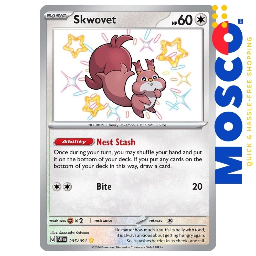 ginee_20250610225847800_2763582929.jpg Skwovet - 205/091 Paldean Fates | Pokemon TCG - Image 1