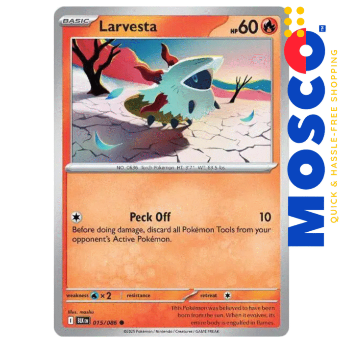 Larvesta - 015/086 Black Bolt | Pokemon TCG - Image 1