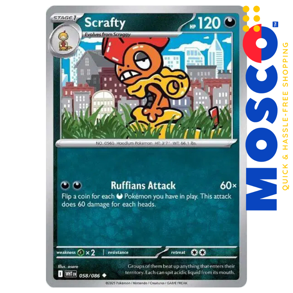 ginee_20250724041545573_7656731917.png Scrafty - 058/086 White Flare | Pokemon TCG - Image 1