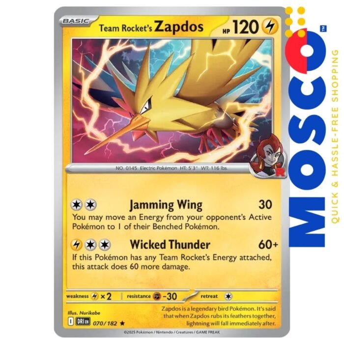 Team Rocket's Zapdos - 070/182 Destined Rivals | Pokemon TCG - Image 1