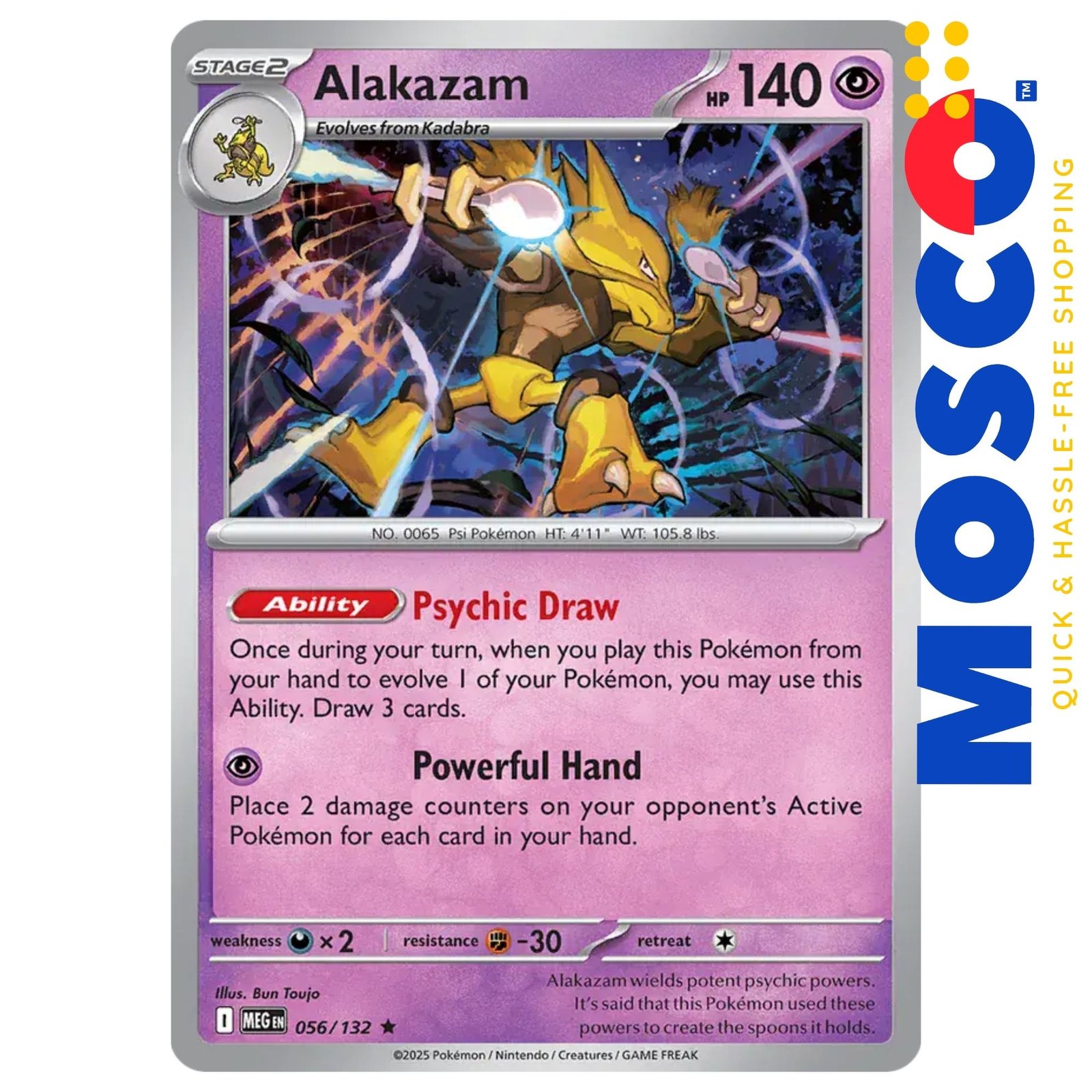 ginee_20250929180046685_0121125283.jpg Alakazam - 056/132 ME01 Mega Evolution Base | Pokemon TCG - Image 1
