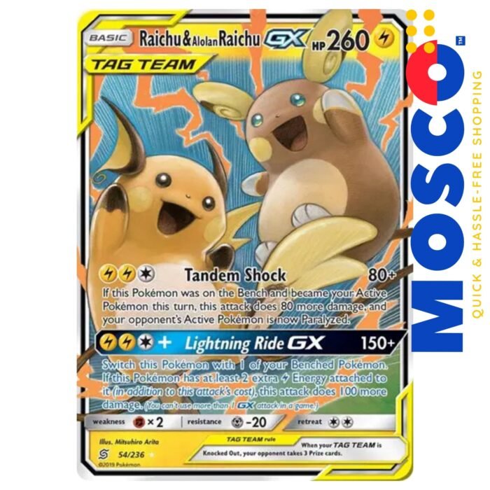 Raichu & Alolan Raichu GX GX - 54/236 Unified Minds | Pokemon TCG - Image 1