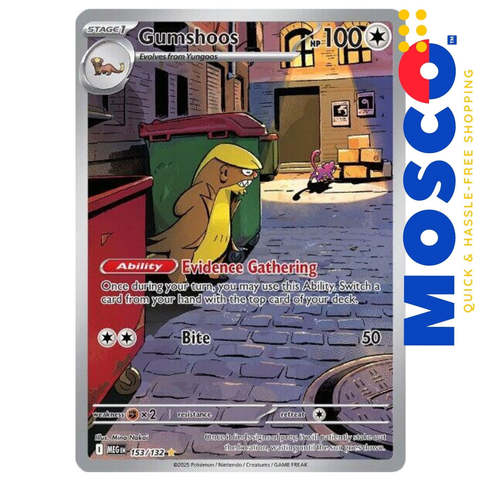 ginee_20251204023723623_6586279027.jpg Gumshoos - 153/132 ME01 Mega Evolution Base | Pokemon TCG - Image 1