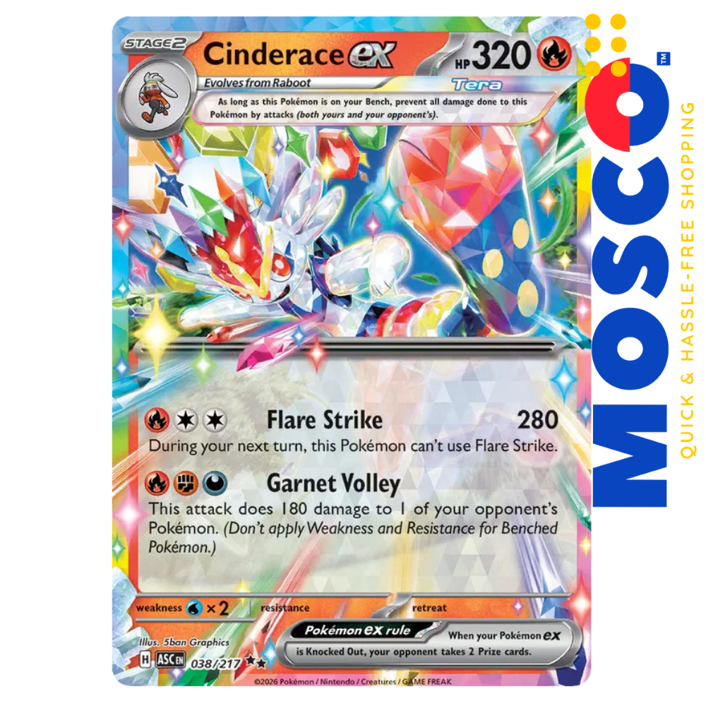 ginee_20260301004739980_1202348205.png Cinderace ex - 038/217 Ascended Heroes | Pokemon TCG - Image 1