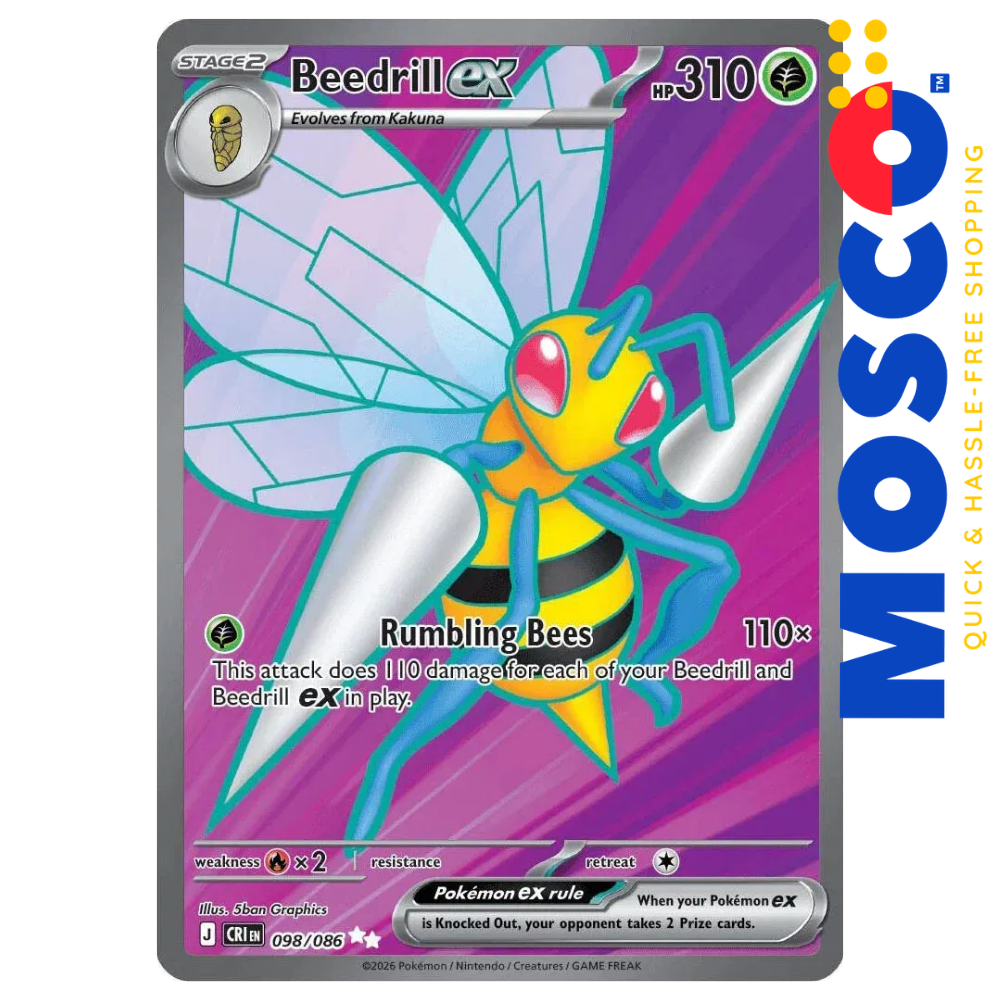 ginee_20260820131916274_0934309205.png Beedrill ex - 098/086 ME04 Chaos Rising | Pokemon TCG - Image 1